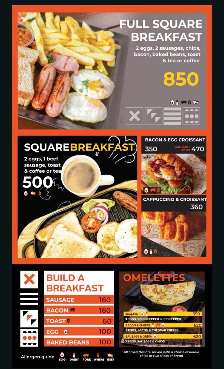Big square menu deals